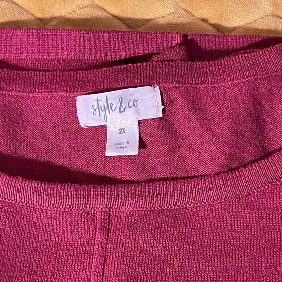 style & co 2X dark red top - Picture 3 of 5